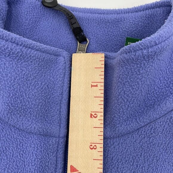 Periwinkle LL bean fleece jacket with embroidered flowers - Picture 11 of 13